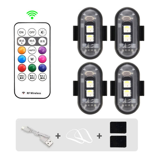 LED Noodverlichting 4-Pack RGB – 11 Modi & Afstandsbediening
