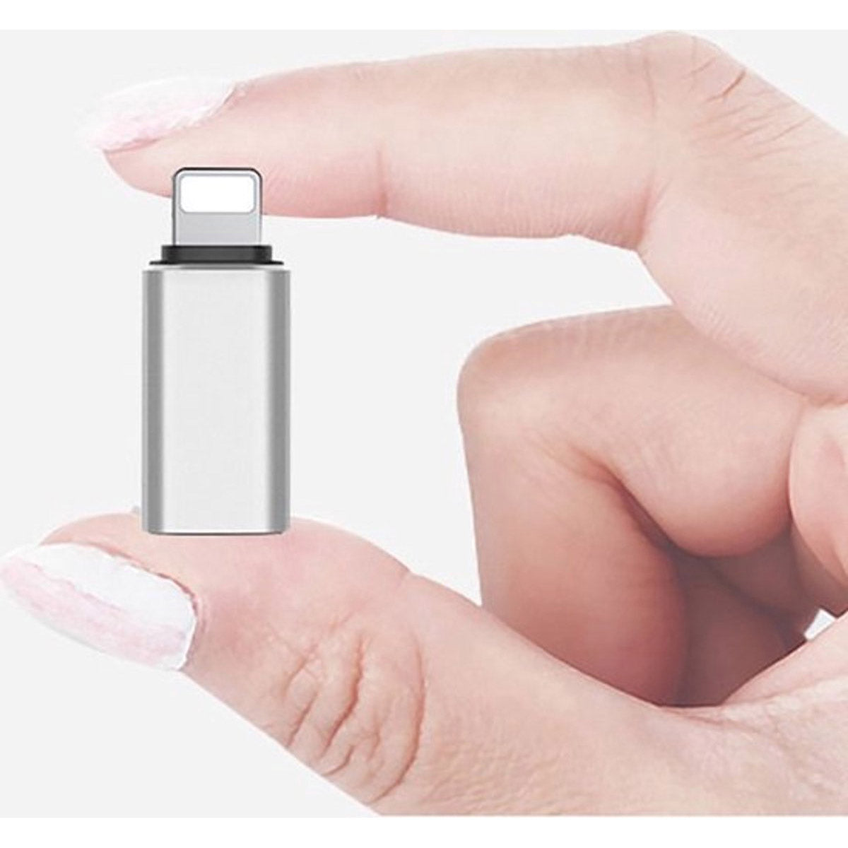 Lightning naar USB-C Adapter Aluminium – Grijs