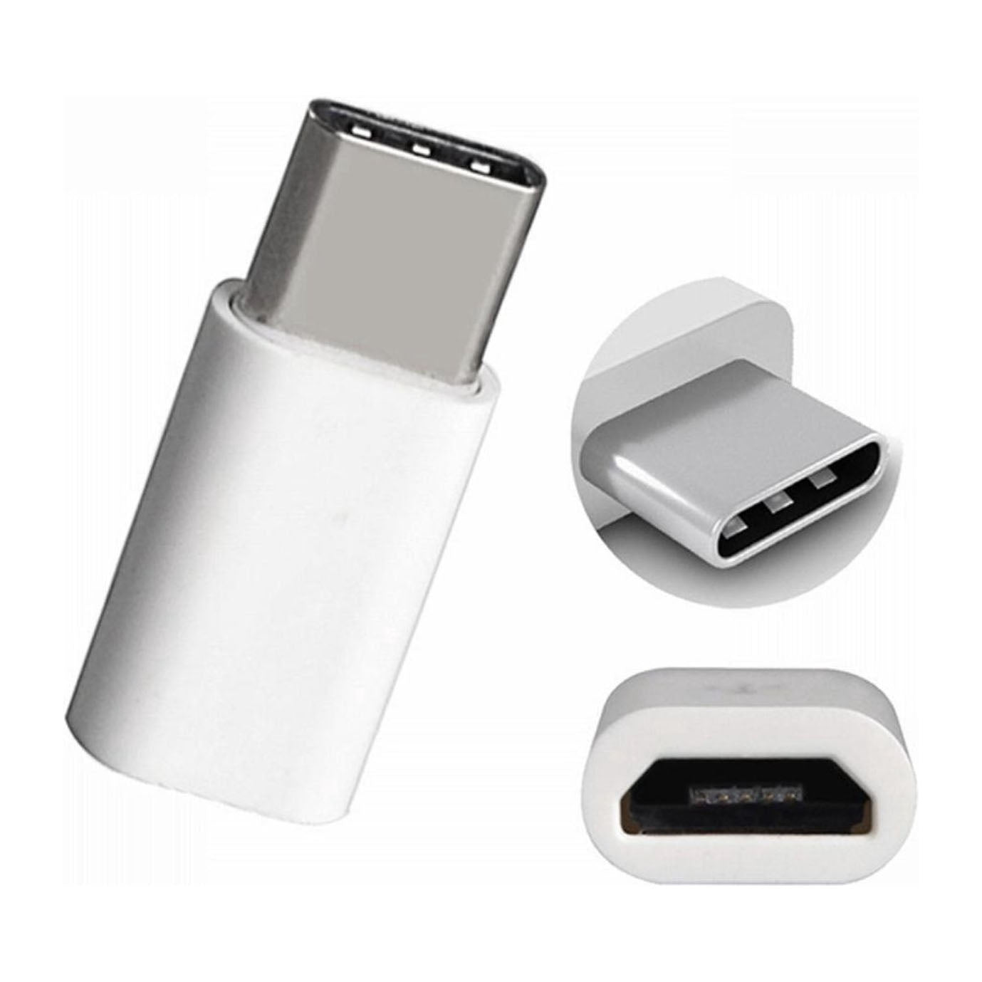 Micro-USB naar USB-C Adapter – Opladen & Data Wit
