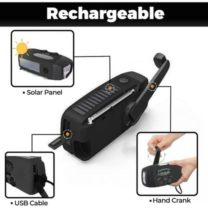 Noodradio Solar met Powerbank & SOS Zaklamp 2000mAh