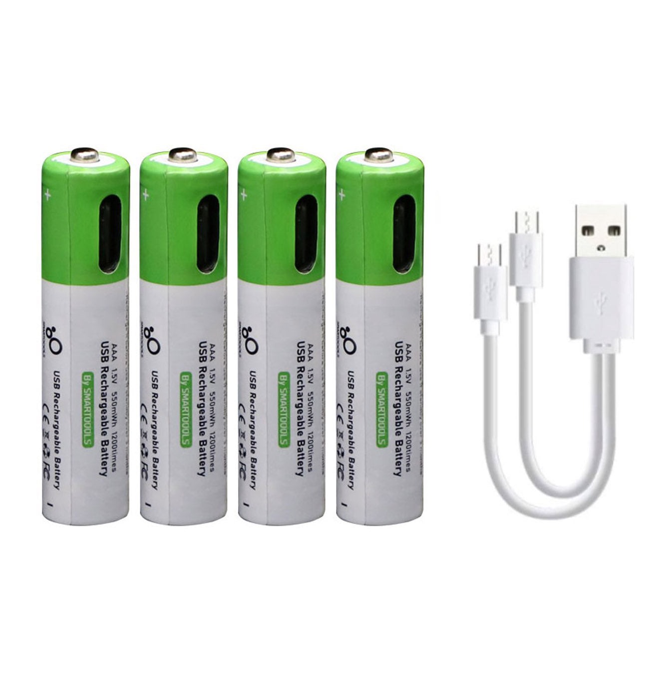Oplaadbare AAA Li-ion Batterijen 1.5V USB-C – 4 Stuks