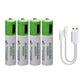 Oplaadbare AAA Li-ion Batterijen 1.5V USB-C – 4 Stuks