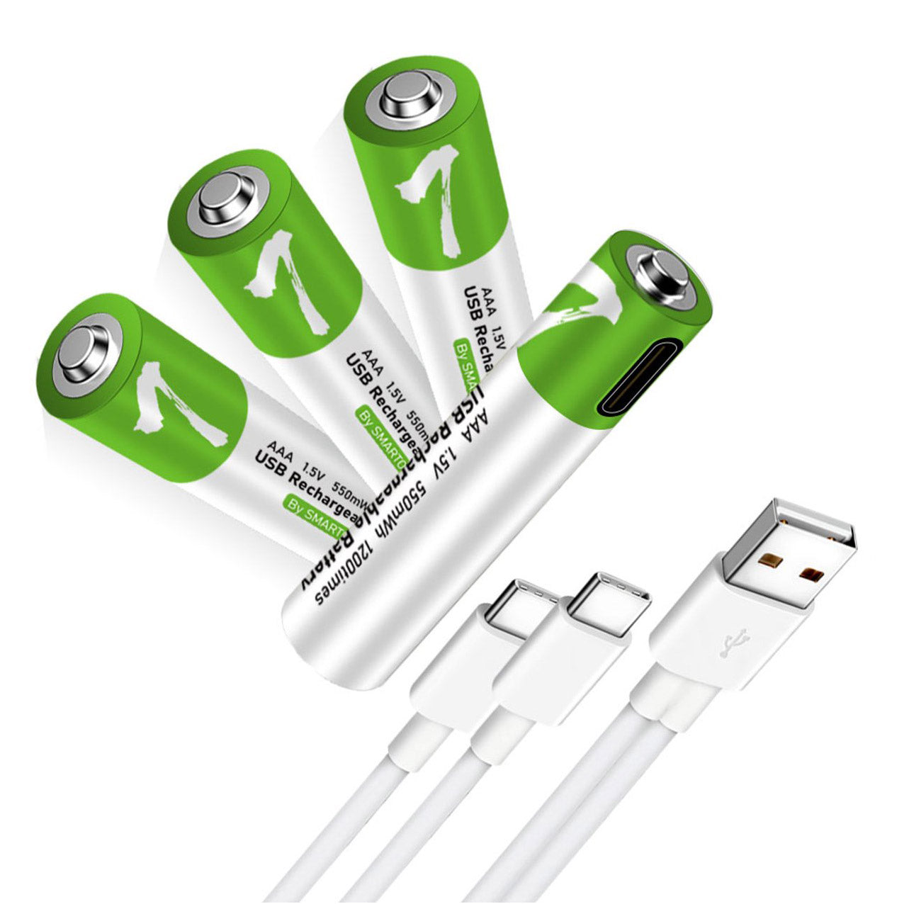 Oplaadbare AAA Li-ion Batterijen 1.5V USB-C – 4 Stuks