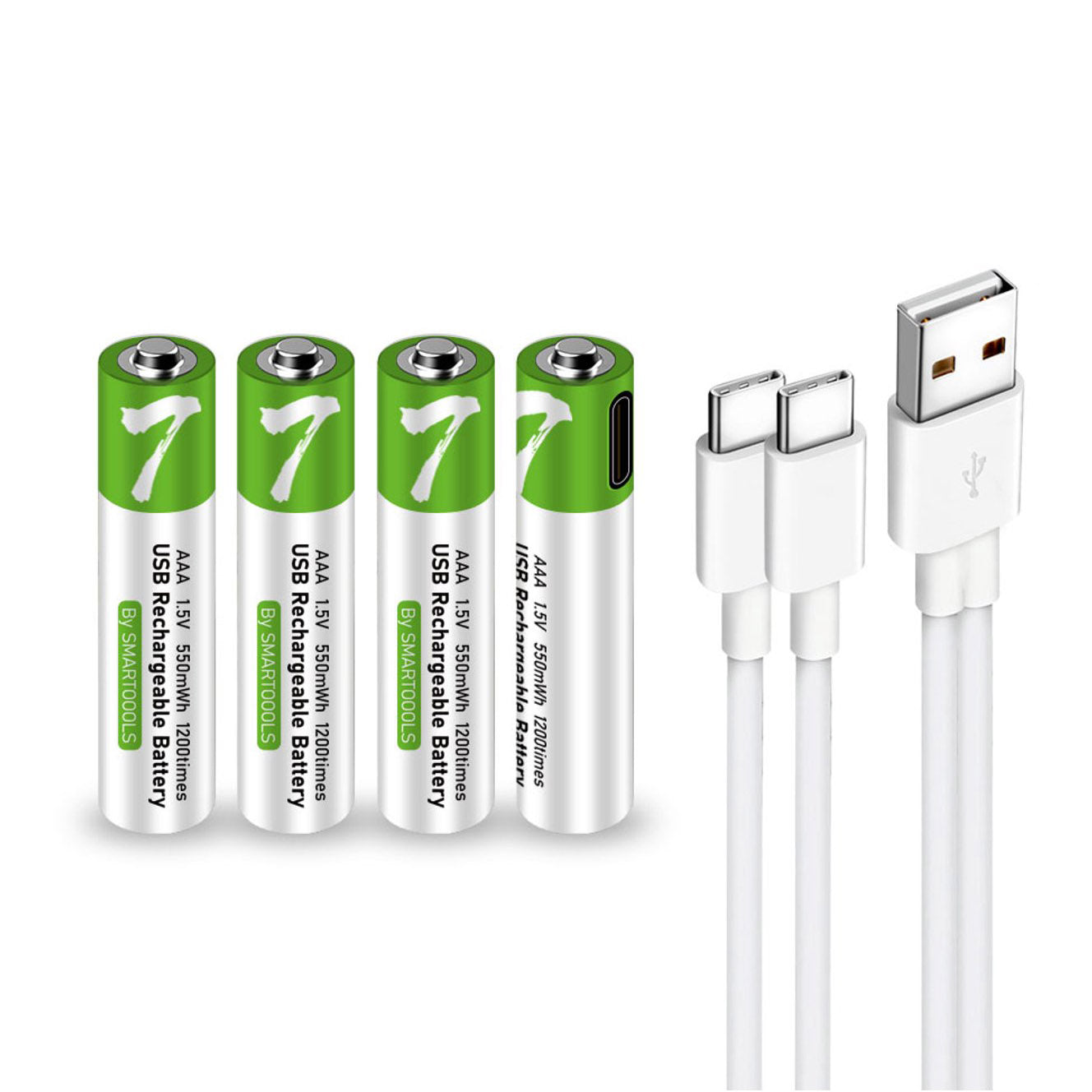 Oplaadbare AAA Li-ion Batterijen 1.5V USB-C – 4 Stuks