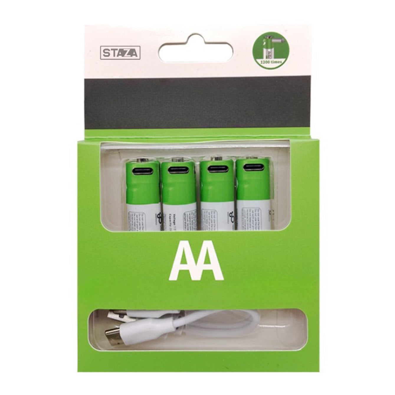 Oplaadbare AA Li-ion Batterijen 1.5V USB-C – 4 Stuks