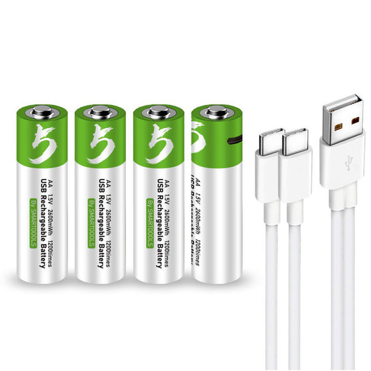 Oplaadbare AA Li-ion Batterijen 1.5V USB-C – 4 Stuks