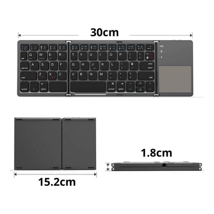 Opvouwbaar Bluetooth Toetsenbord met Touchpad Zwart