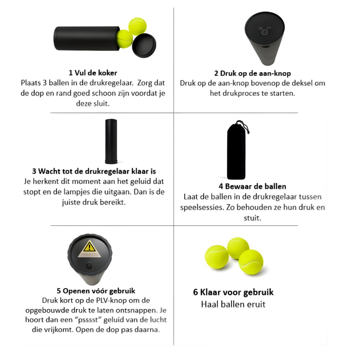 Padelballen Drukhouder met Accu – 20 PSI Ball Saver
