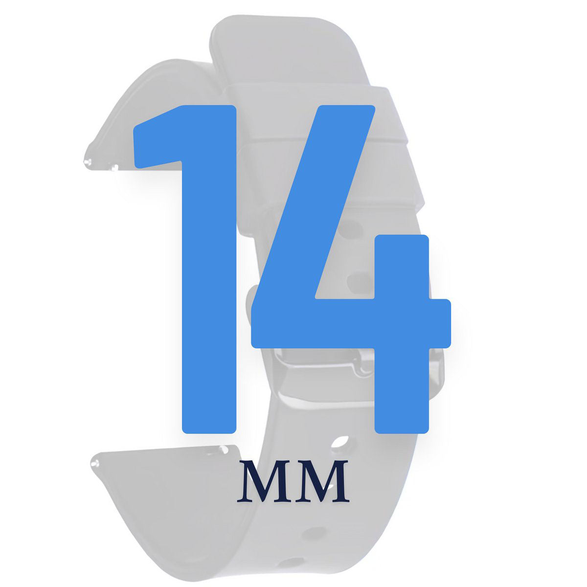 Siliconen Horlogeband 14MM Zwart – Universeel Bandje
