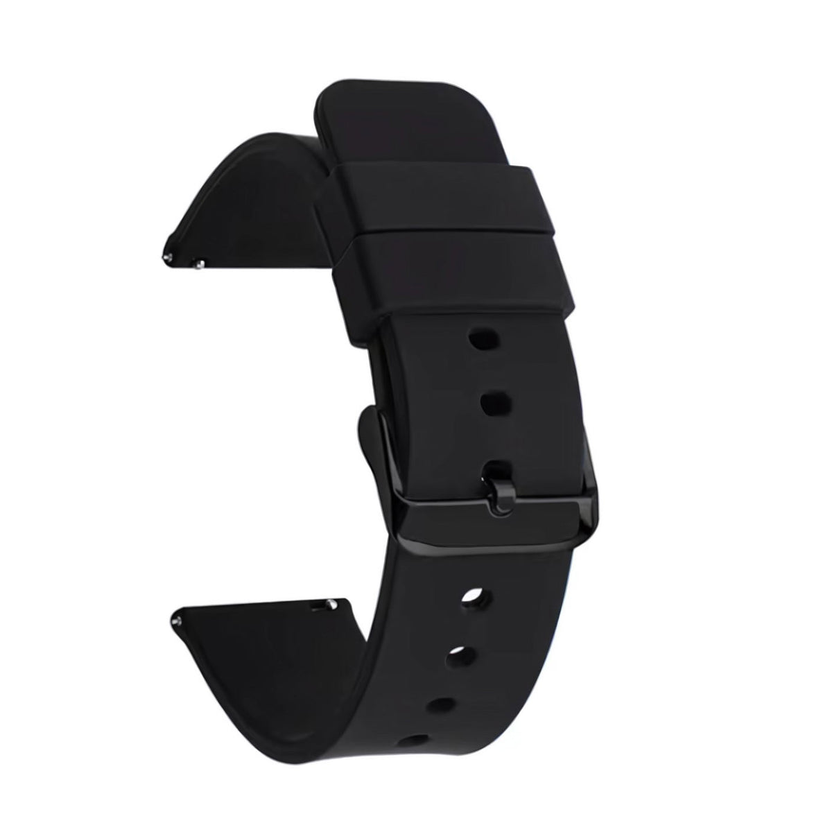 Siliconen Horlogeband 16MM Zwart – Universeel Bandje – productfoto