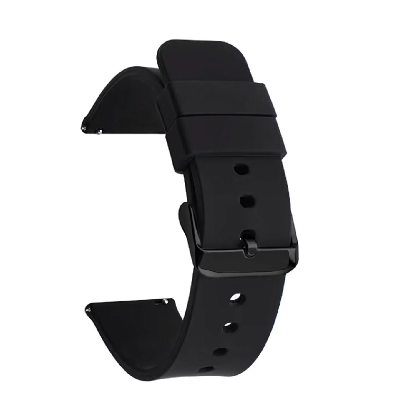 Siliconen Horlogeband 16MM Zwart – Universeel Bandje