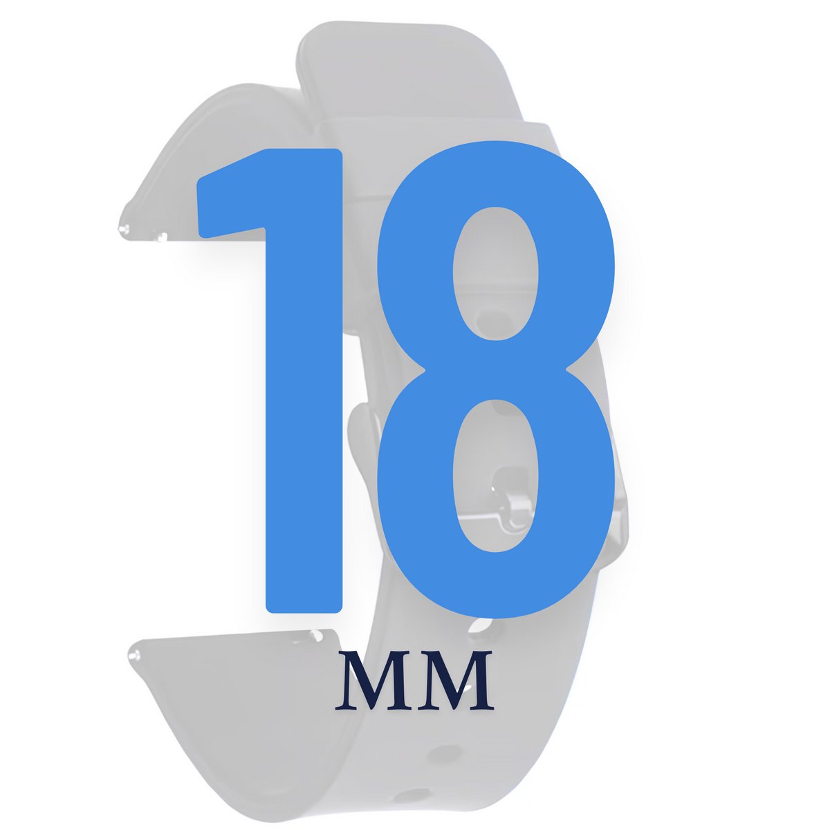 Siliconen Horlogeband 18MM Zwart – Universeel Bandje