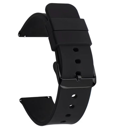 Siliconen Horlogeband 20MM Zwart – Universeel Bandje – productfoto