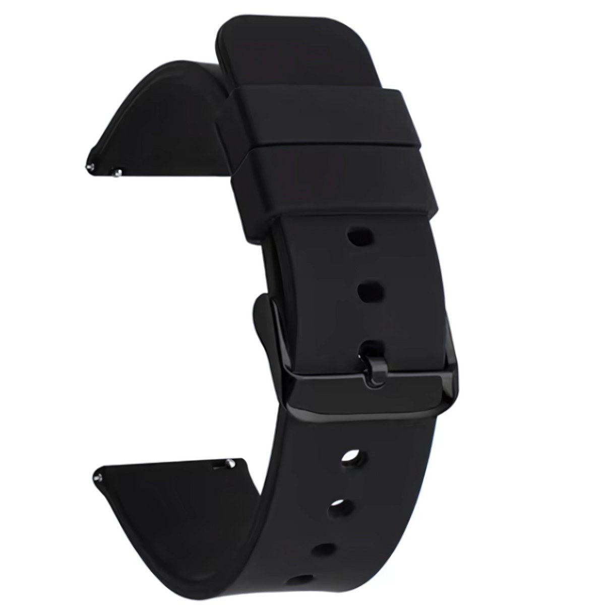 Siliconen Horlogeband 22MM Zwart – Universeel Bandje