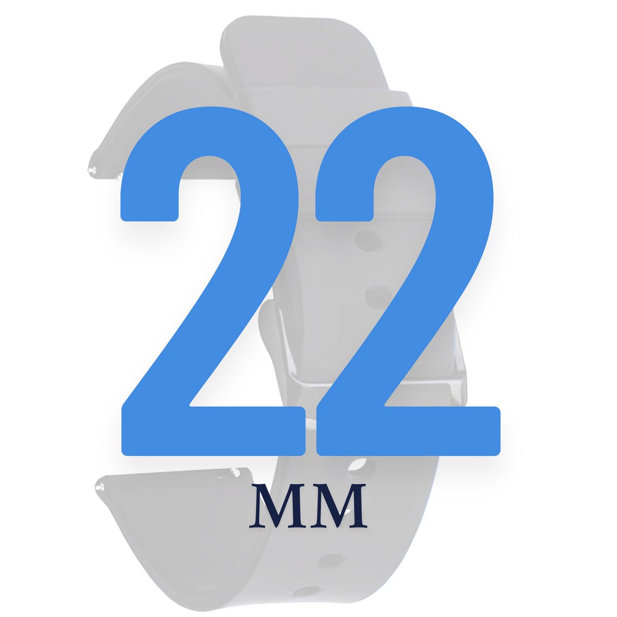 Siliconen Horlogeband 22MM Zwart – Universeel Bandje