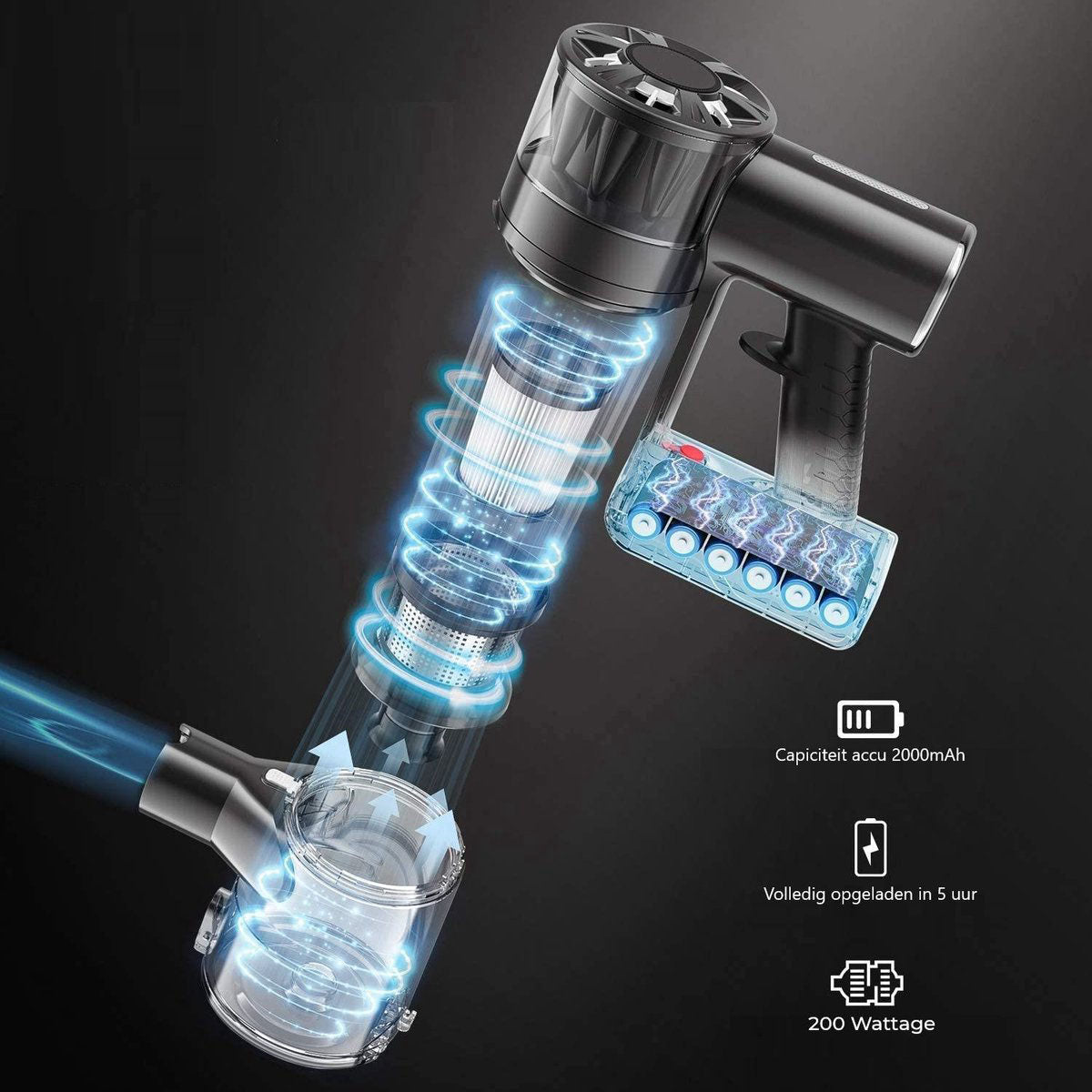 Staza Cordless Stick Vacuum 200W – Bagless & Handheld