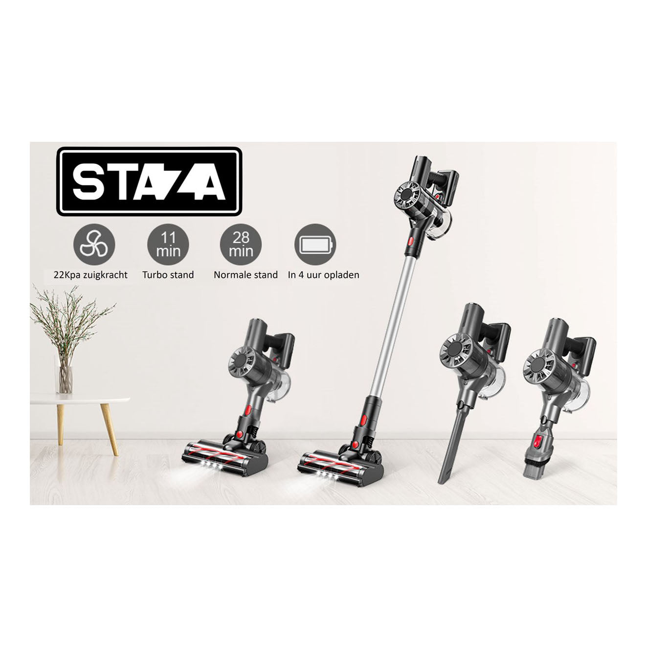 Staza Cordless Stick Vacuum 200W – Bagless & Handheld
