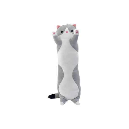 Staza Kat Knuffel 50 cm – Kawaii Poes Kussen Grijs