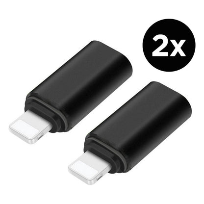 Lightning naar USB-C Adapter 2-Pack – Zwart – productfoto