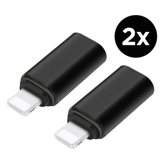 Staza Lightning naar USB-C Adapter 2-Pack – Zwart