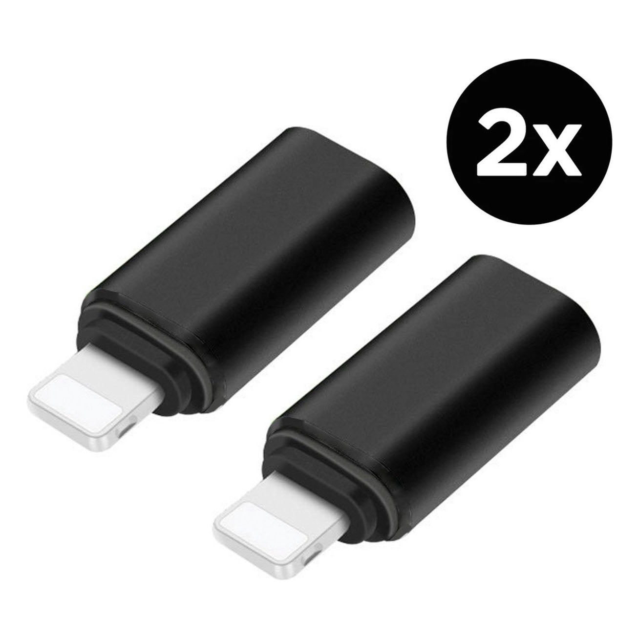 Staza Lightning naar USB-C Adapter 2-Pack – Zwart