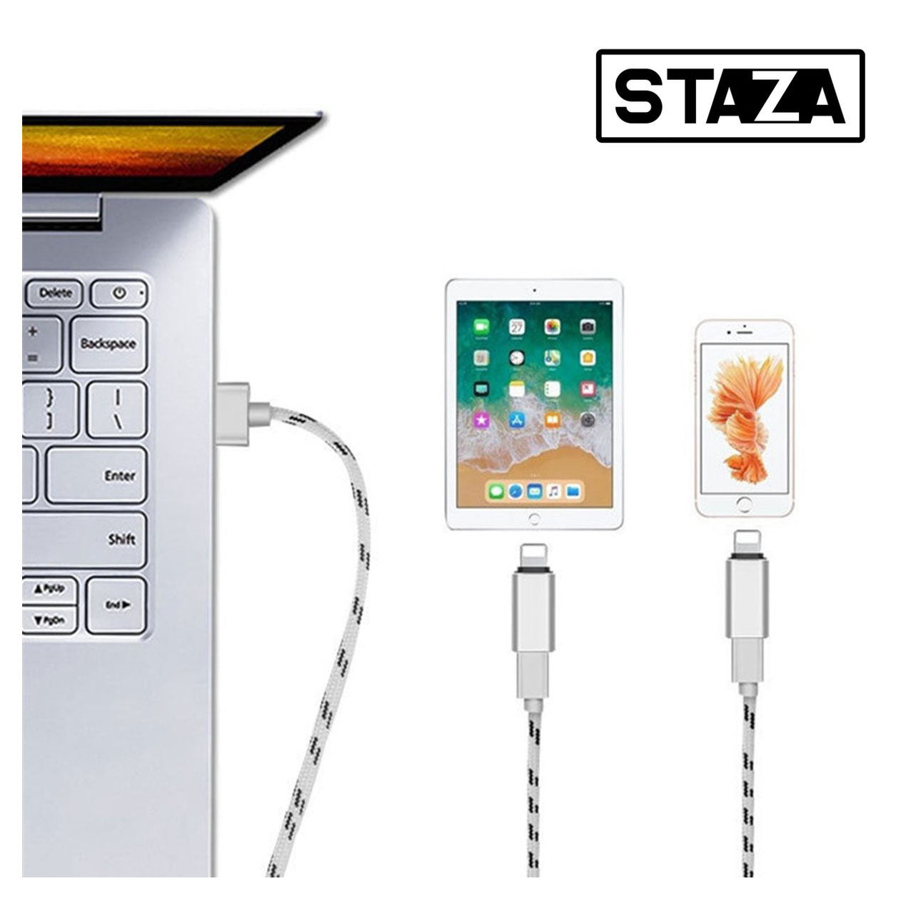 Staza Lightning naar USB-C Adapter – Snelladen Zwart