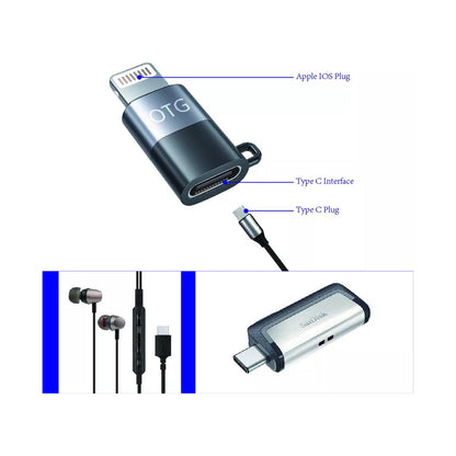 Staza iPhone OTG Adapter – Lightning naar USB-C Zwart