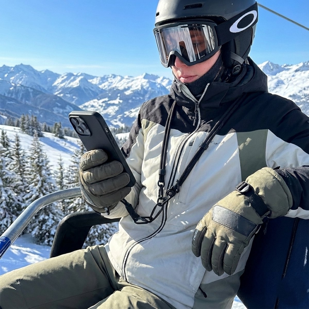 Telefoonkoord Wintersport Anti-Diefstal 150 cm Zwart
