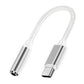 USB-C naar AUX Adapter 3.5mm DAC – Wit Gevlochten