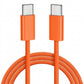 USB-C naar USB-C Kabel 60W 2M Oranje – 2 Stuks