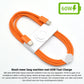 USB-C naar USB-C Kabel 60W 2M Oranje – 2 Stuks