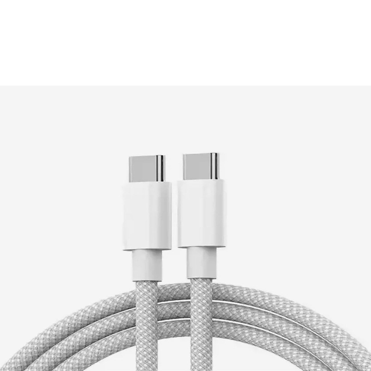 USB-C naar USB-C Kabel 60W 2M Wit – 2 Stuks