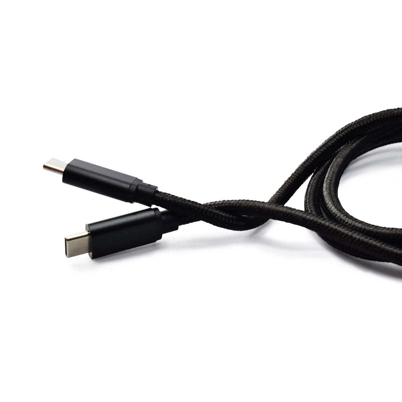 USB-C naar USB-C Kabel 60W 2M – 2 Stuks Nylon Zwart
