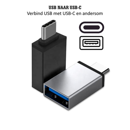 USB-C naar USB 3.0 Adapter – OTG Converter Zwart