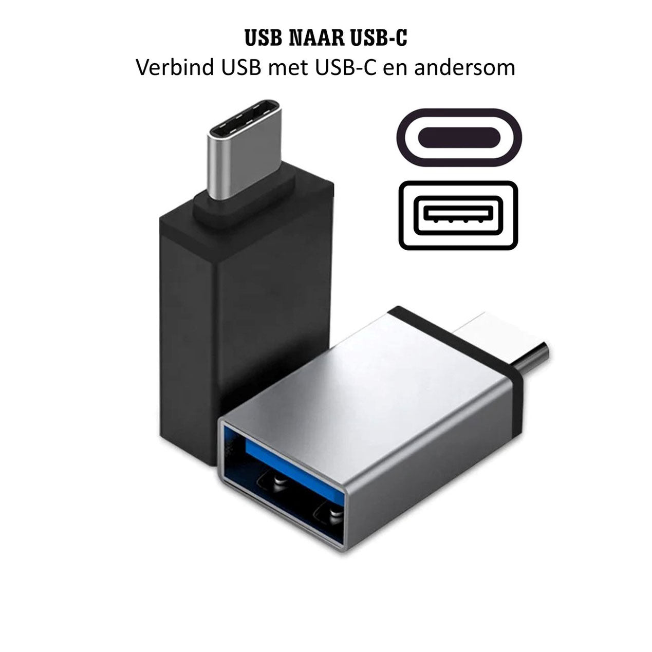 USB-C naar USB 3.0 Adapter – OTG Converter Zwart