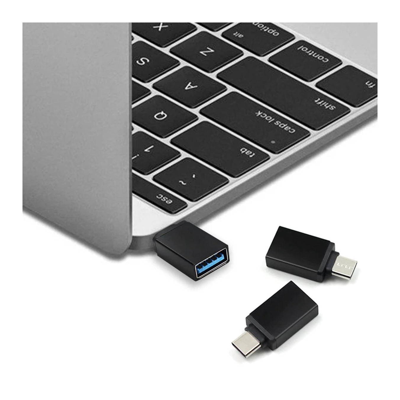 USB-C naar USB 3.0 Adapter – OTG Converter Zwart