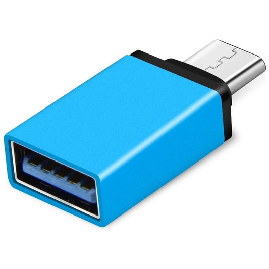 USB-C to USB-A 3.0 OTG Adapter – Blue Aluminum