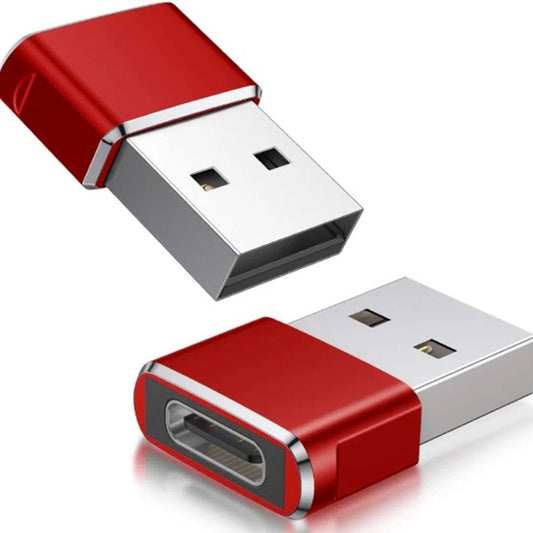 USB-C to USB Adapter 2-Pack – USB 3.1 Converter Red