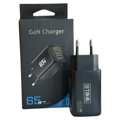 65W GaN Snellader 3-Poorts USB-C & USB-A Zwart