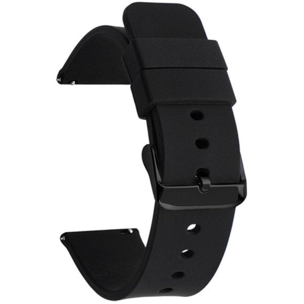 Siliconen Horlogeband 20mm Zwart met Gesp Universeel – productfoto