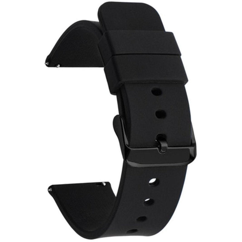 Siliconen Horlogeband 20mm Zwart met Gesp Universeel