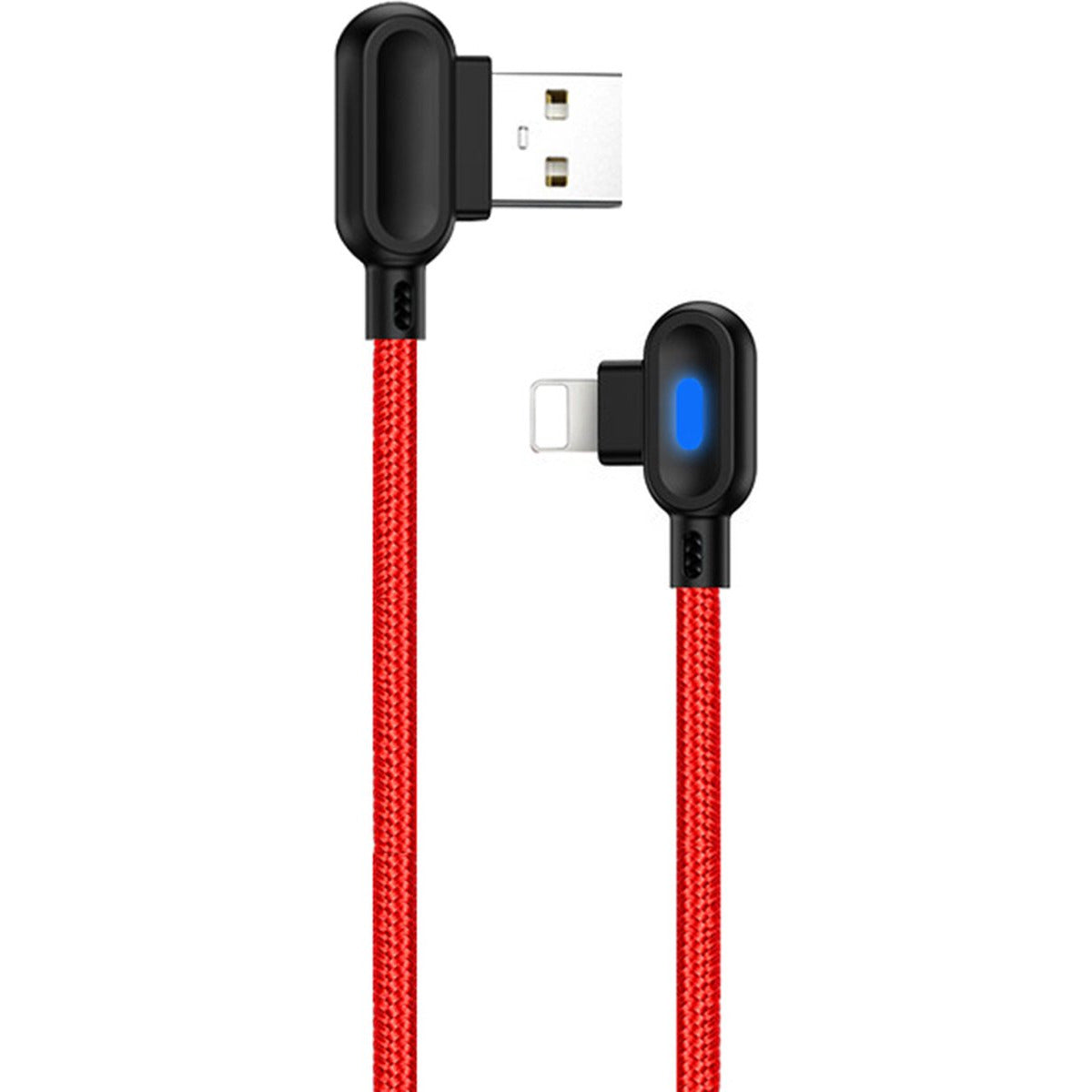Staza® Onbreekbare Lightning Kabel 2m Haaks Nylon LED